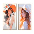thumbnail image 2 of Designart "Country Club Elegance with White Hat I" Fashion Woman Framed Wall Art Set Of 2 - Glam White Frame Gallery Set For Office Decor, 2 of 6
