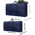 thumbnail image 3 of KOYPTL 2 Pcs Christmas Tree Storage Bag 20+30 Inch Large Capacity Christmas Storage Container with Durable Reinforced Handles& Zipper Waterproof Xmas Storage Box Dark Blue, 3 of 5
