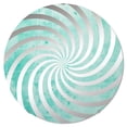 thumbnail image 2 of Designart "Mint Matrix of Power Lines" Power Lines Vortex Round Wall Mirror - Architecture Oval Printed Decorative Mirror - Multiple Color Options, 2 of 5