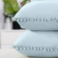 thumbnail image 5 of Unique Bargains 2-Pack Soft Velvet Pompoms Throw Pillow Covers 18" x 18" Blue, 5 of 8