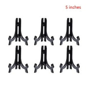 6pcs 5inch Plastic Easel Plate Holders, Black Plastic Easel Display Stand Photo Holder Stand Picture Frame Stand Holder for Decorative Plate, Photos & Pictures - by ROBOT-GXG