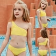 thumbnail image 7 of Swimsuits for Teen Girls Plain Color Girls Swimsuit with Shorts Two Piece Bikini Sets Girls Fashion for Girl 160, 7 of 7