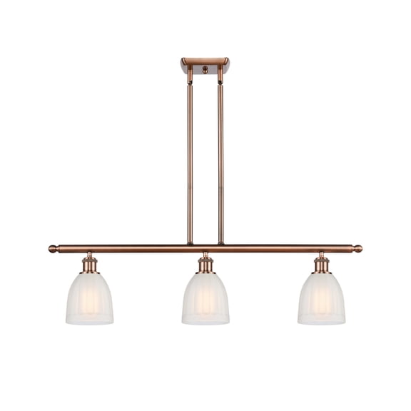 516-3I-AC-G441-Innovations Lighting-Brookfield - 3 Light Island Antique Copper Finish with White