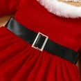 thumbnail image 6 of Mercatoo Toddler Christmas Santa 𝐂𝐥aus 𝐂ostume Baby Girls Furry Long Sleeve Velvet Princess Dress Headband Dress Kids Clothes, 6 of 9