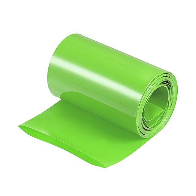 Unique Bargains Tube Rétractable en PVC Vert Clair 85mm Plat 10 Pieds pour Grand Pack de Batteries