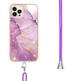 thumbnail image 2 of SaniMore for iPhone 14 Pro 6.1" 2022 Case with Detachable Crossbody Lanyard Shockproof TPU Backplane Marble Pattern Luxury Fashion Anti-drop Slim Lightweight Cover For iPhone 14 Pro, Lightpurple, 2 of 4