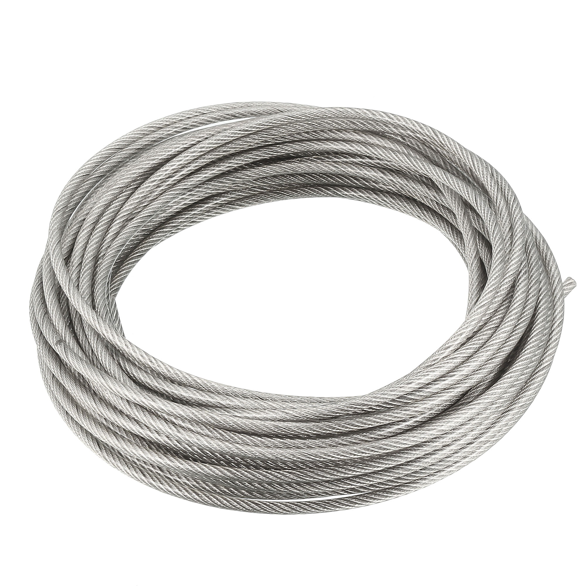 7m 23ft Length 14 Gauge Hoist Pulley Stainless Steel Wire Rope Cable 2mm Dia 