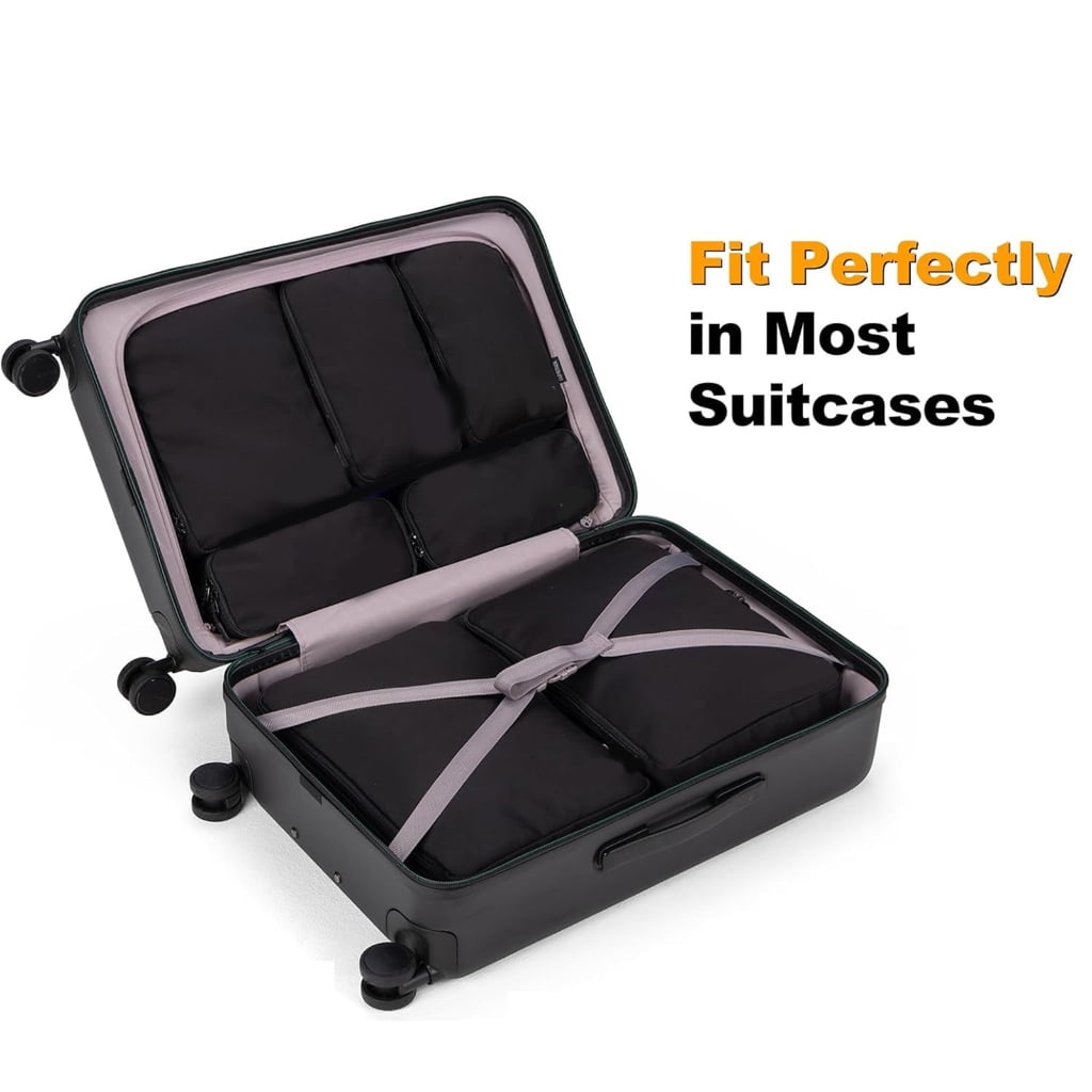 10 Pack Travel Compression Packing Cubes Expandable Organizers Bags for Clothes Storage and Suitcases Organization