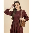 thumbnail image 5 of Moomaya Long Sleeves Round Neck Printed Rayon Dress - Women's Casual Dress, 5 of 9
