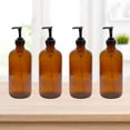 thumbnail image 2 of Cornucopia Brands 8oz Glass Pump Bottles (4-Pack, Amber Brown), Lotion Soap Dispensers w/ Black Plastic Pumps, 2 of 9