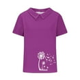 thumbnail image 4 of EINCcm Women's Linen Tops Collared V-Neck Short Sleeve Tshirt Casual Summer Blouses Business T-Shirts Top, 4 of 4