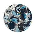 thumbnail image 2 of World Rug Gallery Modern Floral Non-Slip (Non-skid) Area Rug - Gray 8' Round, 2 of 8
