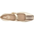 thumbnail image 5 of Sam Edelman Michaela Gold Mary Jane Buckled Ankle Strap Square Toe Flats (Gold Leaf, 9), 5 of 6