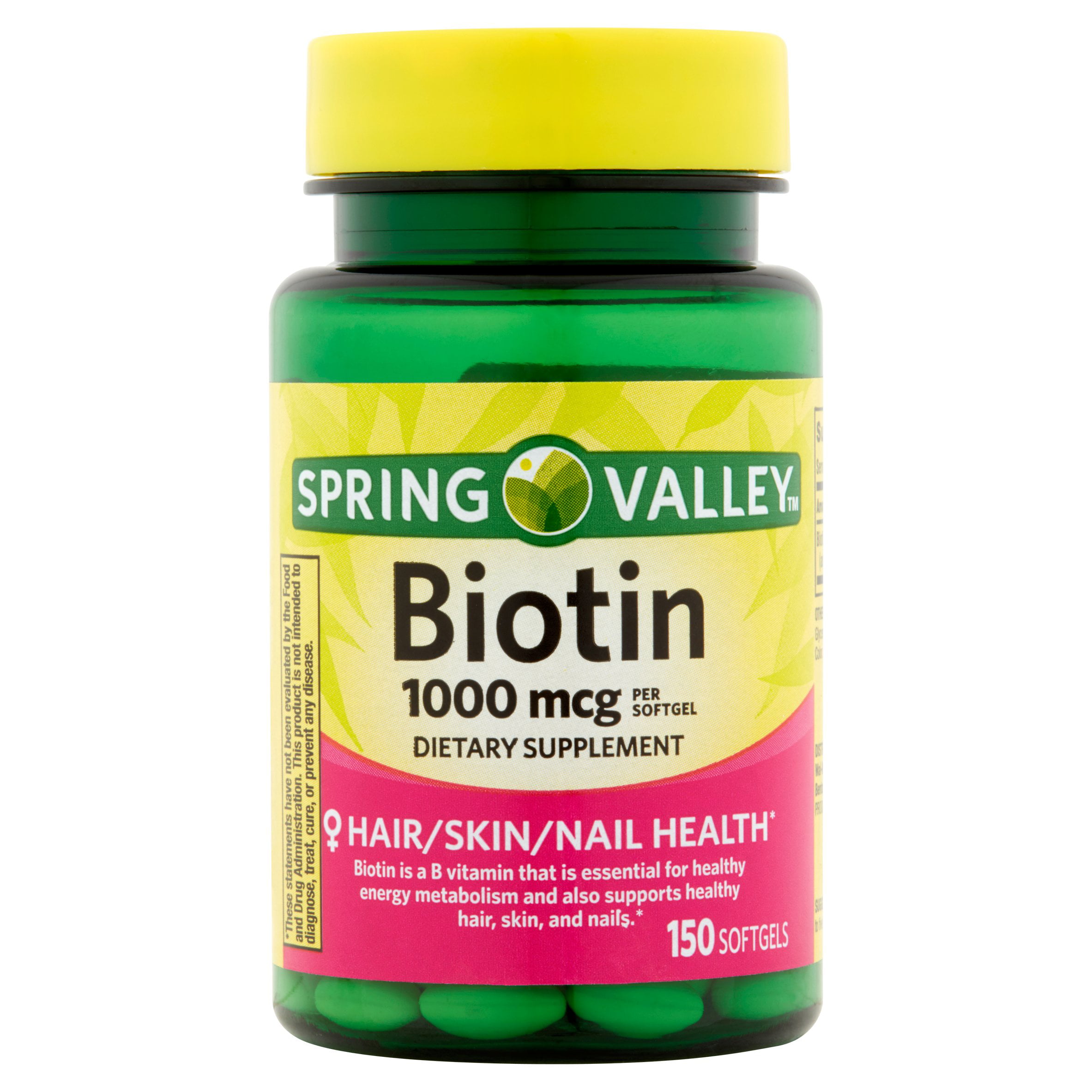 Spring Valley Biotin Softgels 1000 Mcg 150 Ct Walmartcom