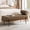 Brown, variant on 48" Upholstered Ottoman Bench with One Pillow Modern Metal Legs Bed Foot Stool Bedroom Entryway Ivory