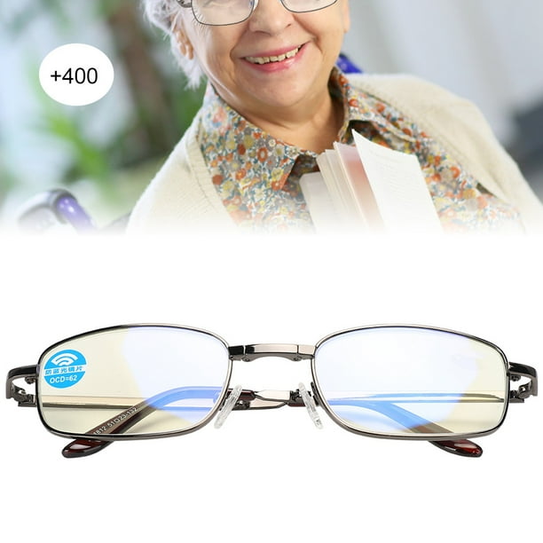 Gafas De Lectura Con Bloqueo De Luz Azul, Antifatiga, Plegables, Para Presbicia, Para Hombres Y Mujeres+400 Marco Negro