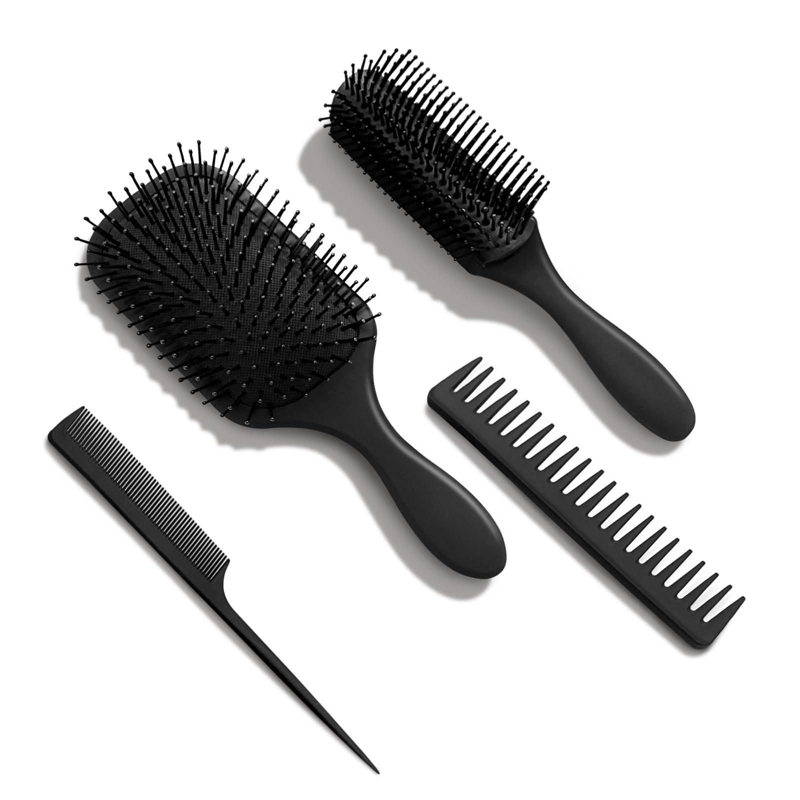 Hair Brush for Women and Men, 4Pcs Paddle Brush Detangling Brush Hair Comb Set for Long Thick Thin Curly Hair, Hairbrush Great On Wet or Dry, No More Tangle
