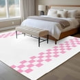 thumbnail image 4 of Minimalist Pink Washable Area Rug 5x7 Buffalo Check Plaid Farmhouse Farm Theme Low-Profile Large Area Rugs with Non Slip Backing Indoor Floor Carpet for Entrance Living Room Bedroom Home Office, 4 of 9