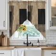 thumbnail image 6 of Brown Black Geometric Swag Valances for Windows 2 Pack, Kitchen Window Curtains 36 Inch Length, Vintage Modern Striped Abstract Privacy Swag Curtains for Living Room/Bathroom with Rod Pocket 36"x36", 6 of 8