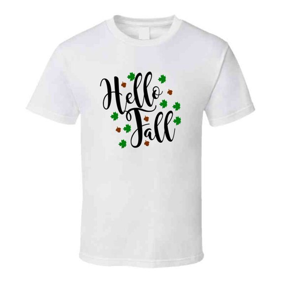 Hello Fall Tee Cool Fall Holiday Autumn Novelty T Shirt