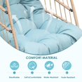 thumbnail image 6 of RADIATA Foldable Wicker Hanging Egg Chair with Stand and Cushions for Indoor Outdoor, Blue, 6 of 8