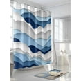 thumbnail image 3 of Shower Curtain Blue Ocean Bathroom Curtains with Hooks, Waterproof Fabric Abstract Waves Ombre Bath Shower Curtains Set for Bathroom Bathtubs Decor 36x72 Inch, 3 of 8