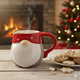 thumbnail image 4 of Juego de 4 Tazas Cerámica Diseño Relieve Gnomo Nórdico Minimalista Navideño para Bebidas Calientes, Capacidad 400 ml, 4 of 11