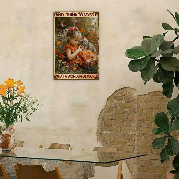 Lámina Metálica Decorativa de Hierro Forjado, Impermeable, con Protección Solar y para Colgar En La Pared | Pintura Multicolor En Hierro, 30 X 20 X 0,5 Cm - 1 Unidad