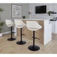 thumbnail image 2 of Silver Orchid  Svellingen Adjustable Bar Stool with Rounded T Footrest - Set of 2 Cream Noise Fabric/Black Metal Black Finish Polyester Polyester, 2 of 5