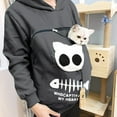 thumbnail image 4 of fartey Pet Carrier Hoodie For Women Casual Sweatshirt Animal Pouch Hood Tops Carry Cat Breathable Pullover Blouse Plus Size, 4 of 4
