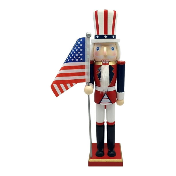 Cascanueces de madera tradicional decorativo de 38 cm, figura de cascanueces para regalos de fiesta LL0094