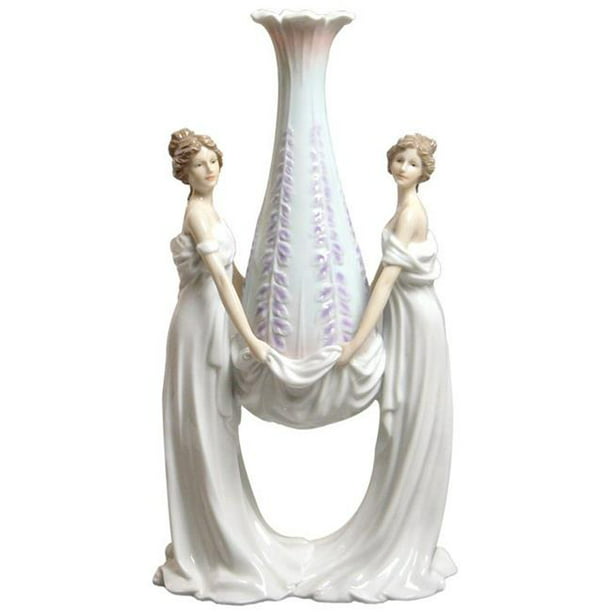 Veronese Design AP20088AA Deux Jeune Fille Suspension Vase en Porcelaine