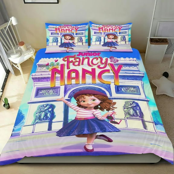 Fancy Nancy Themed Bed Sheet Set Three Piece Set 53x79 Inches Comfortable And Skin Friendly Unique Design Creating A Star Studded Night Home Decor Gifts For Family Friends fans