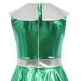 thumbnail image 3 of BRGZLK Girl Alien Costume AI Artificial Intelligence Cosplay Party Sleeveless Round NeckPerformance Costume Dress with Headband Green 11-12 Years, 3 of 5