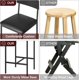 thumbnail image 3 of Set of 4 bar stools: 37 - pulgada, metal legs, pu asientos, backrest, kitchen height, forrado con footrest, para dining room, kitchen party (negra), 3 of 7