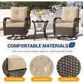 thumbnail image 5 of Poteban Outdoor Swivel Rocker Chairs, 3 Piece Patio Rocking Chairs with Padded Cushions Patio Bistro Furniture Set with Side Table for Porch Balcony Backyard, 5 of 10