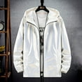 thumbnail image 3 of Mens Welding Jacket Fashionable Bright Face Pocket Cardigan Zipper Thin Mens Fall Coats,White,3XL, 3 of 4