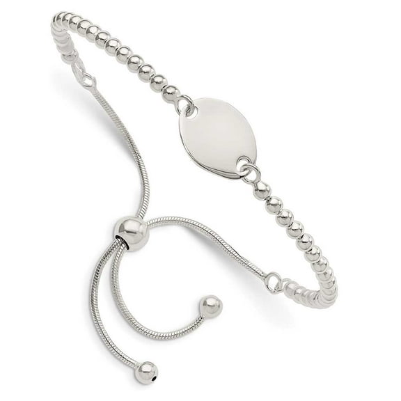 Finest Gold Sterling Silver Polished Beaded Adjustable Bracelet