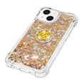 thumbnail image 4 of Funda para iPhone 13 con Brillo Líquido Flotante, Purpurina, Parachoques y Anillo Giratorio Soporte, 4 of 5