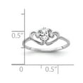 thumbnail image 2 of Primal Gold 14 karat White Gold 5x3mm Oval Cubic Zirconia and Diamond Ring, 2 of 3