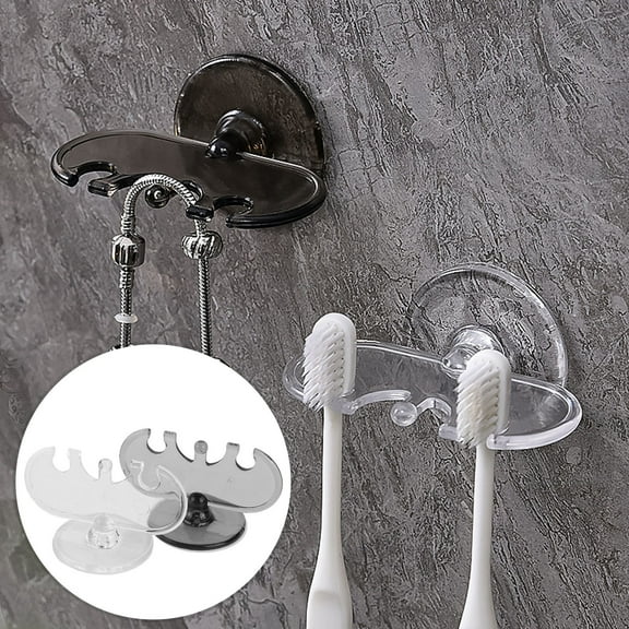 OULII 2Pcs Self Adhesive Wall Mounted  Toothbrush Holder Nail free Toothbrush Racks Toothbrush Support Holders