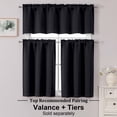 thumbnail image 3 of Chyhomenyc Short Blackout Curtains 24 Inch Length, Rod Pocket Kitchen Curtains for Small Windows, Half Window Tier Curtains for Basement Cabinet Camper RV Bunk, 2 PCS, Each 30Wx24L, Black, 3 of 8