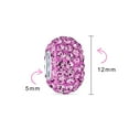 thumbnail image 5 of Bling Jewelry Womens Set of 2 Pink Ribbon Breast Cancer Survivor & CZ  Spacer Charm Bead Silver, 5 of 5