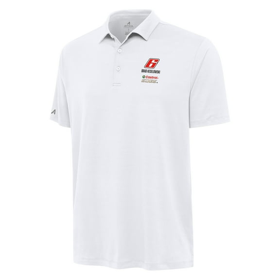 Men's Antigua White Brad Keselowski Reprocess Polo