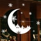 thumbnail image 2 of Pegatinas electrostáticas de bosque de luna de Navidad, copos de nieve para ventana de vidrio, pegatinas de pared, diseño decorativo de Navidad, calcomanías para el hogar, 2 of 4