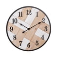 thumbnail image 2 of Caldria Round Wood Modern Farmhouse Style Wall Clock, 2 of 6