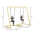 thumbnail image 3 of Modern Swinging People Book Ends for Bookshelf Decor - Metal Bookends for Office Desk and Shelf Accent - Decorative Home Library Accessories for Living Room Styling - Set of 2, 10", Gold, 3 of 8
