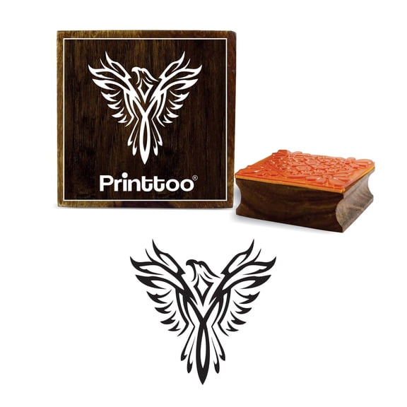 Printtoo Diary Cards Stamp Eagle Pattern Square Wooden Rubber Stamps Scrap-booking-5 x 5 Inches