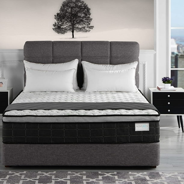 KUSONG 12 Inch Hybrid PillowTop Mattress/BedinaBox/ Certified Foam, Queen, White
