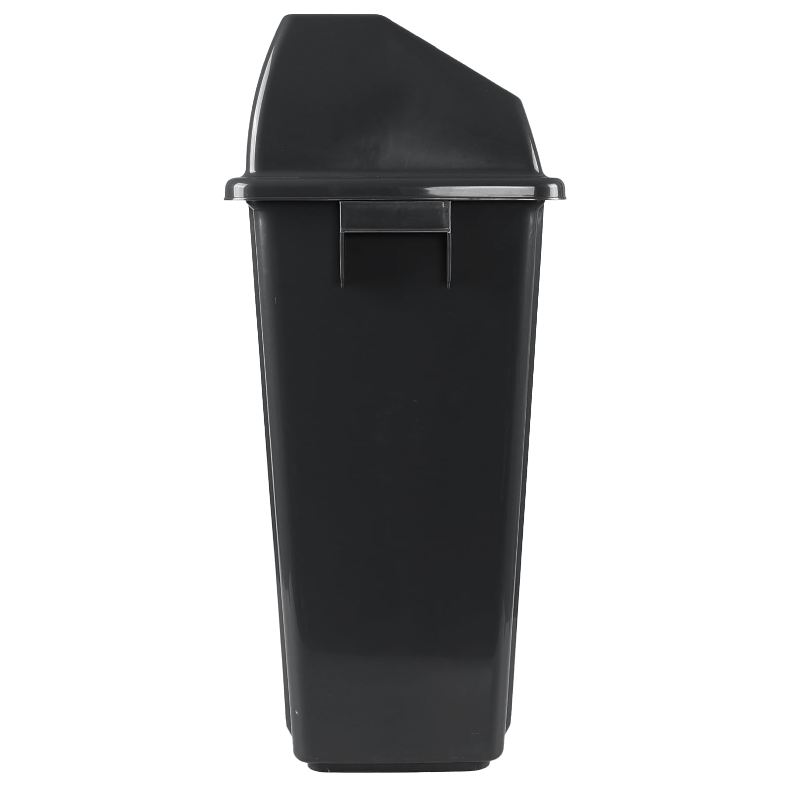 Melontray 4 Pack Large Swing Top Trash Can, 15 Gallon Plastic Garbage Can with Lid for Kitchen Garage, Office, Grey